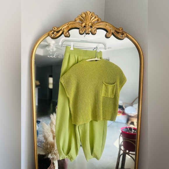 Free people freya sweater set lime green nwt Xs - Picture 1 of 1
